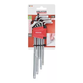   Kreator imbuszkulcs készlet, hosszú 9db-os T10-T50 TORX KRTH21803