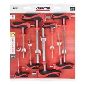  Kreator T-imbuszkulcs készlet egyenesvégű  8 részes 2-10mm  KRTH22005