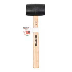 Kreator gumikalapács fa nyéllel, fekete 450g KRTH90601