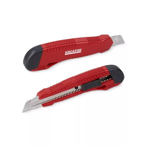 Kreator PVC vágókés 18mm műanyag házas piros-fekete KRT000204