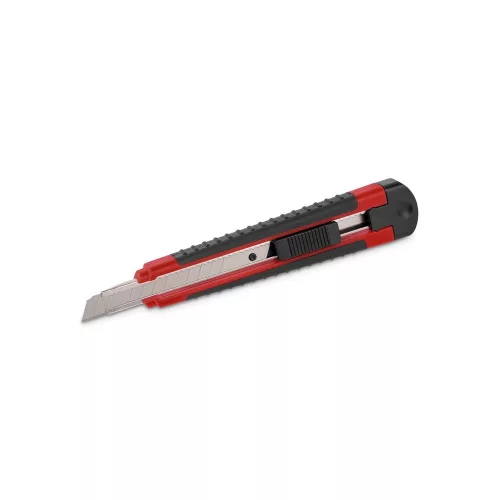 Kreator PVC vágókés 9mm műanyag házas, gumi markolat, piros-fekete KRT000205