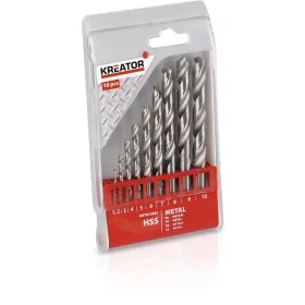Kreator csigafúró készlet HSS 10 részes KRT012002