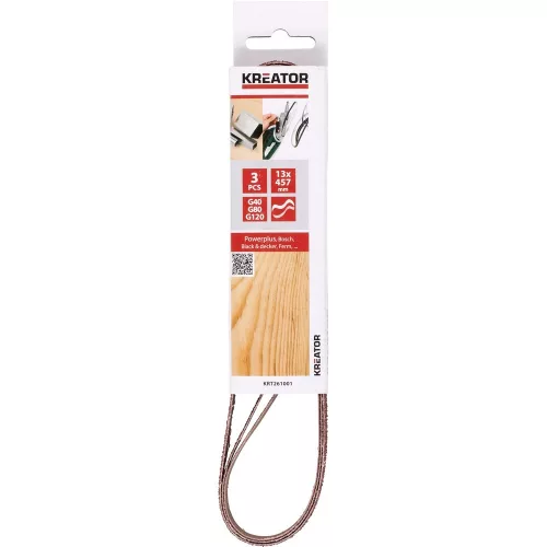 Kreator végtelenített csiszolóvászon 13x457mm P40/80/120 3db KRT261001