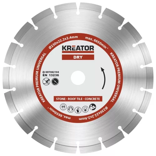 Kreator gyémánt vágótárcsa 230 mm Prémium KRT082104
