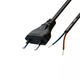   USE N 2/VDE Hálózati csatlakozókábel  fekete, 2x0,75 1,5m, ónozott véggel
