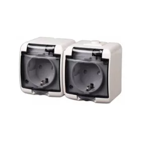   GAO 22121 2 férőhelyes földelt aljzat kültéri IP44 AQUASTAR