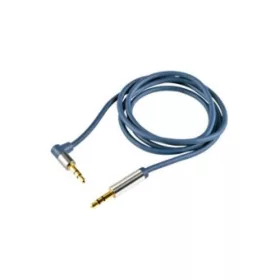   HOME A 51-1M audió kábel, 3,5mm sztereó fém dugó-3,5mm sztereó fém dugó, acélkék 1m