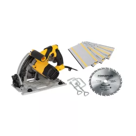   PowerPlus sárga merülőfűrész 1200W +vezetősín POWX0562