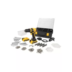   PowerPlus sárga akkus szénkefementes ütvefúró / csavarbehajtó szett 20V POWXB10070