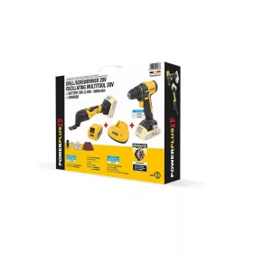   PowerPlus sárga akkus szénkefementes csavarbehajtó és multigép szett 20V POWXBBOX10