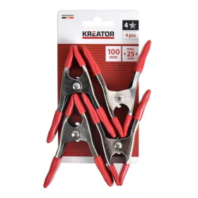   Kreator rugós szorító csipesz 100mm 4db-os  fém KRTH40501