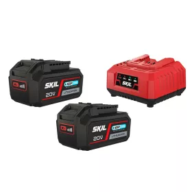   SKIL RED BC1E3112BA akkumulátor („20V Max” (18 V-os) 2x4,0 Ah „KeepCool” Li-ion) és „Rapid” töltő