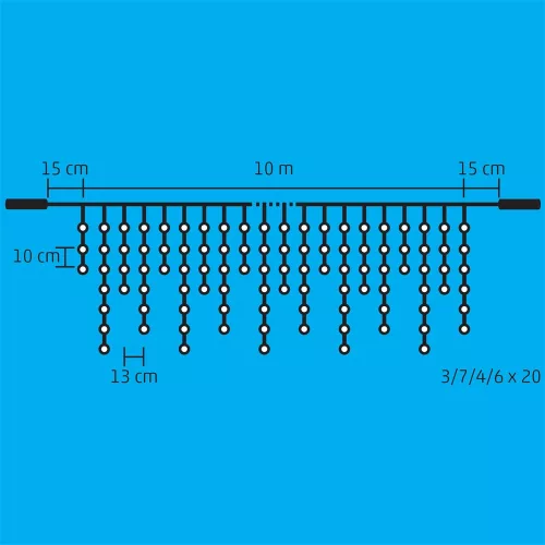 HOME DLFJ 400/WH LED-es sorolható jégcsap fényfüggöny 10 m