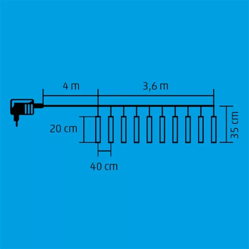 HOME G 10101 LED-es jégcsap fényfüggöny 3,6 m