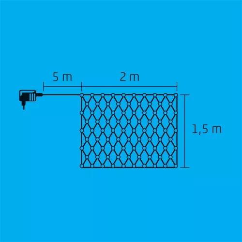 HOME KLN 160C/WH LED-es kültéri fényháló hidegfehér 2x1,5m