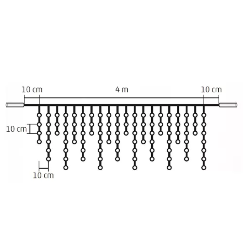 HOME KSF 200/WW LED-es sorolható jégcsap fényfüggöny melegfehér 4m