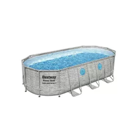   Bestway 56716 Power Steel Vista Series medence szett, szürke rattan mintázatú 549x274x122cm  (8050275)