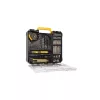 PowerPlus sárga szénkefementes akkus ütvefúró-csavarbehajtó 20V 2x2.0 Ah 78 részes tartozék szett POWX00850