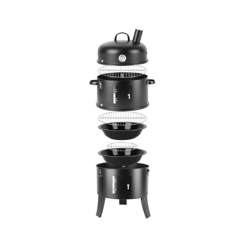 STR Smoker BBQ faszenes grillsütő 3in1 grill/füstölő/vízfüstölő 440x780 mm (2210295)