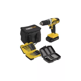   PowerPlus sárga akkus fúró - csavarozó szett akku+töltő+53 részes 20V   POWX00840