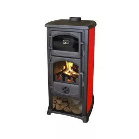   STR Thalia Cucina kályha sütővel piros öntöttvas/samott 8,3 kW 120 mm (2211507)